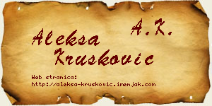 Aleksa Krušković vizit kartica